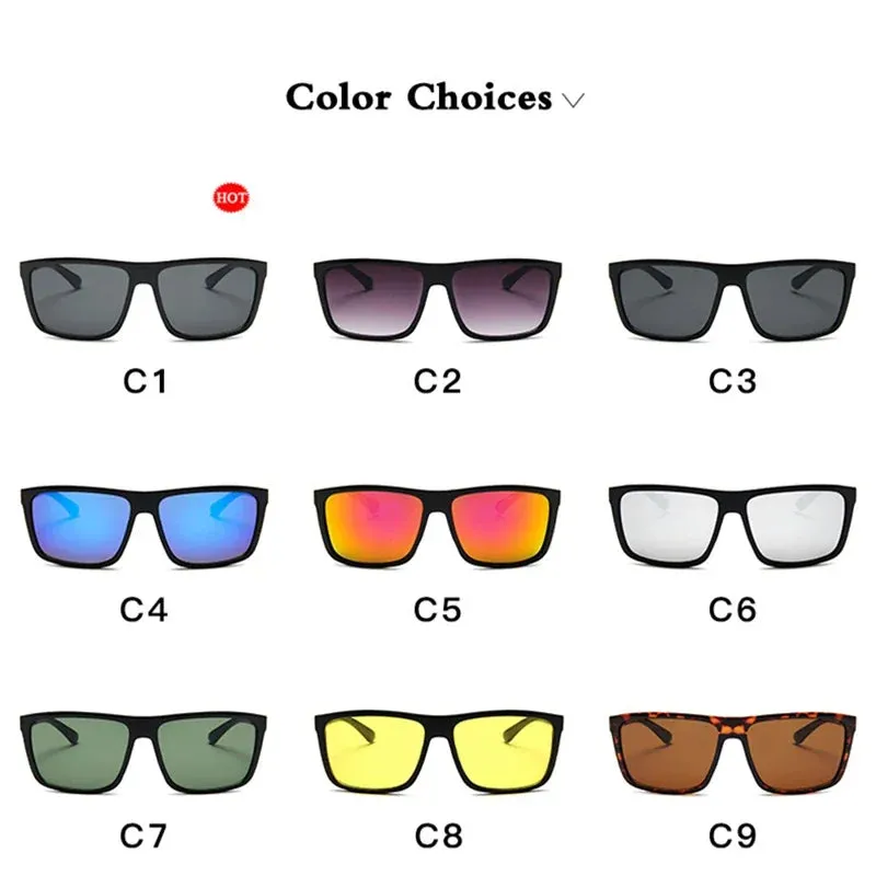 2024 Men's Sunglasses Classic Square Sun Glasses Brand Design UV400 Protection Shades oculos de sol hombre glasses Driver