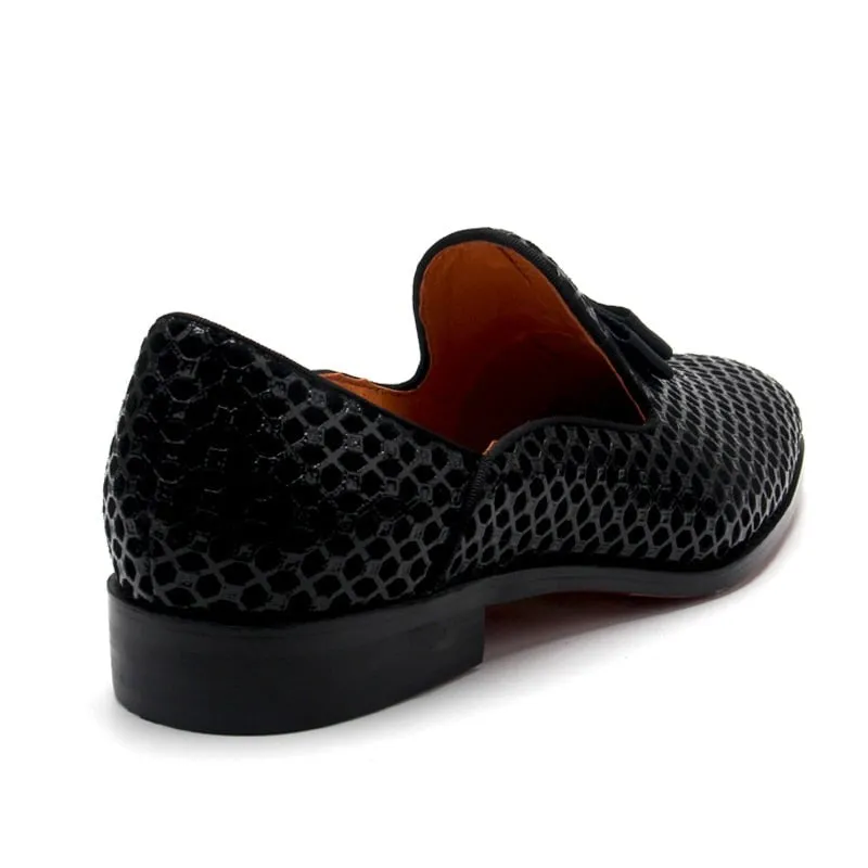 Black Cup Men's Leather Loafers Shoes