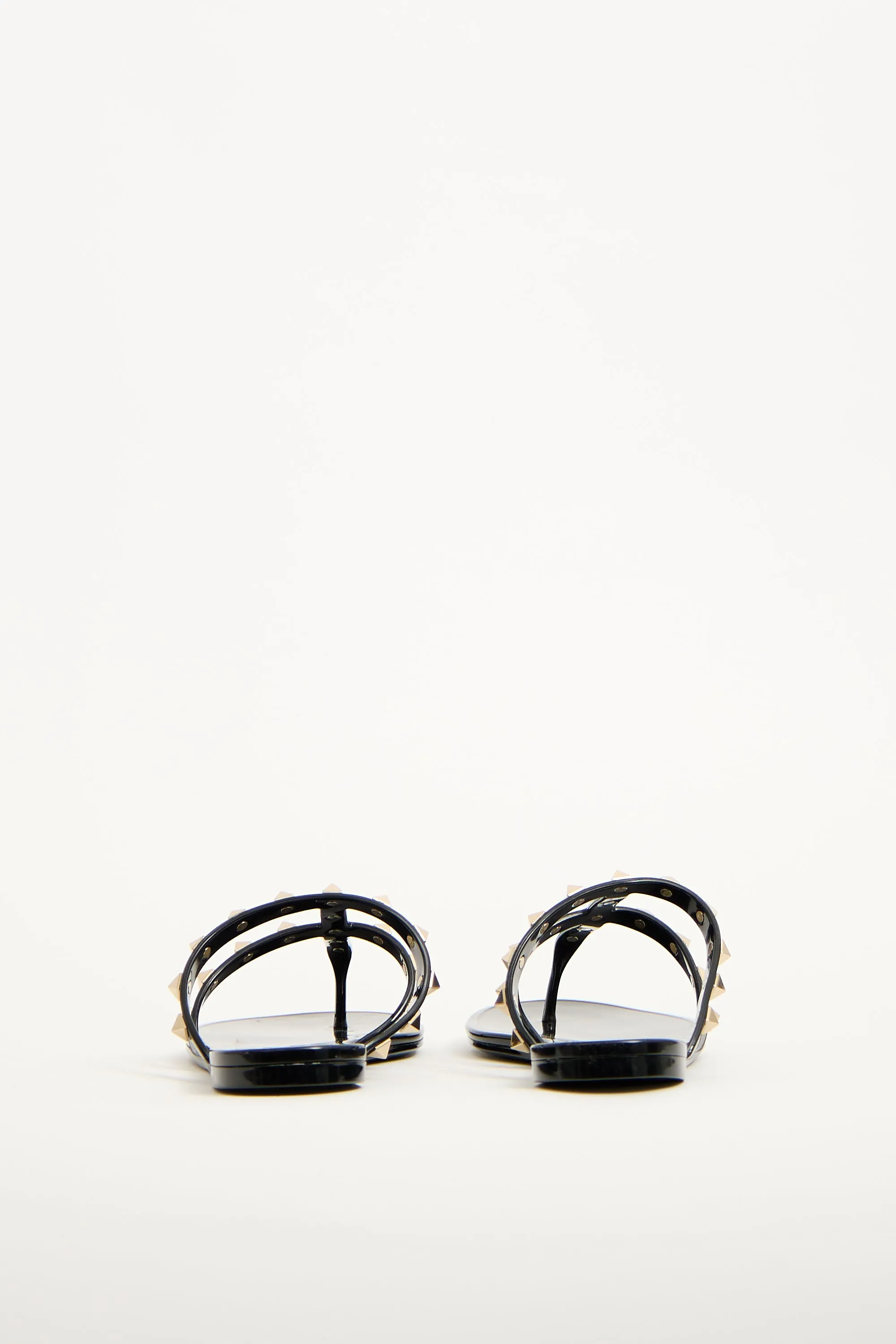 Black Rubber Caged Rockstud Sandal
