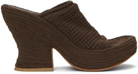 Bottega Veneta Brown Knit Wedge Sandals