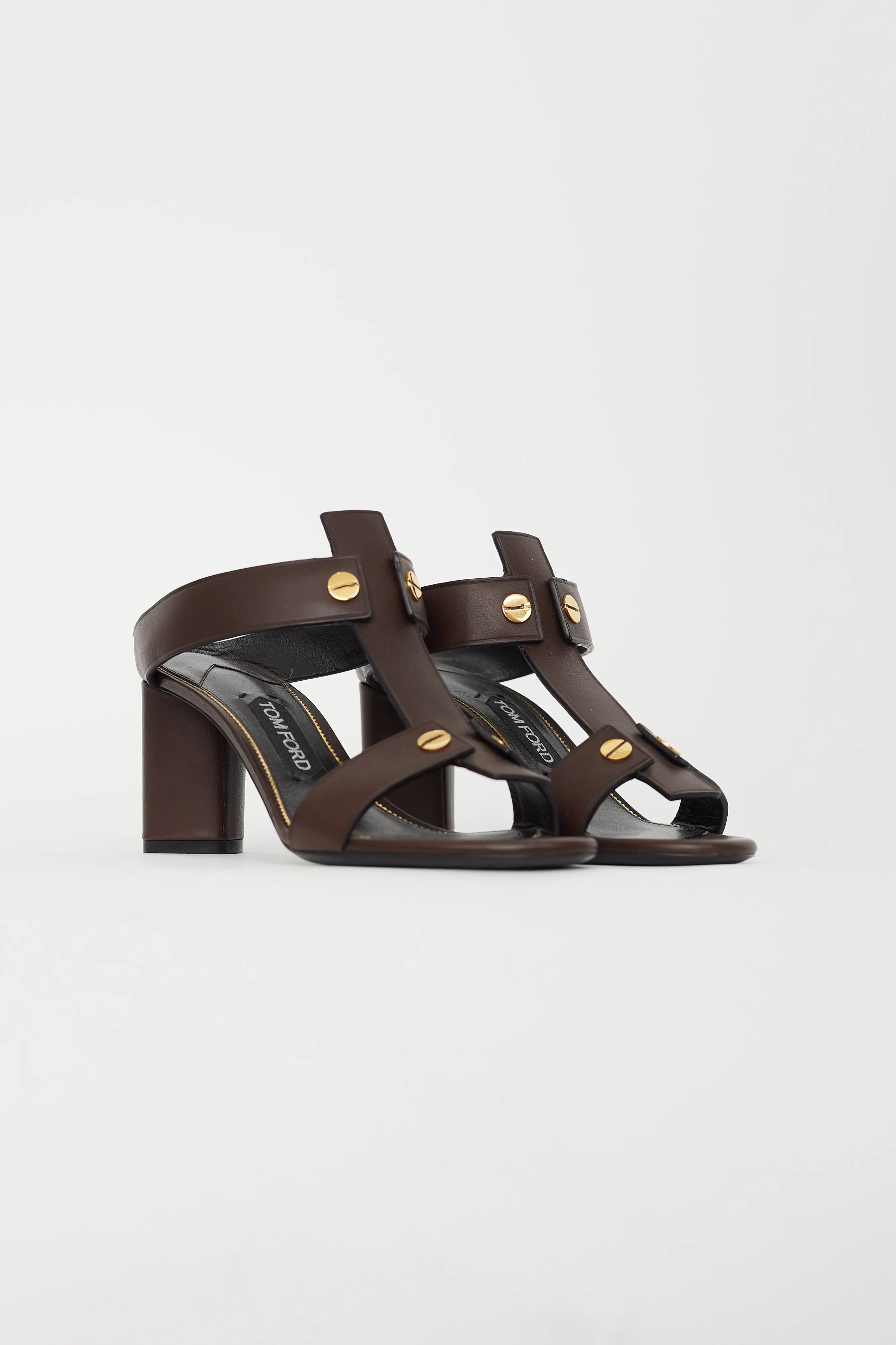 Brown & Gold Leather Sandal