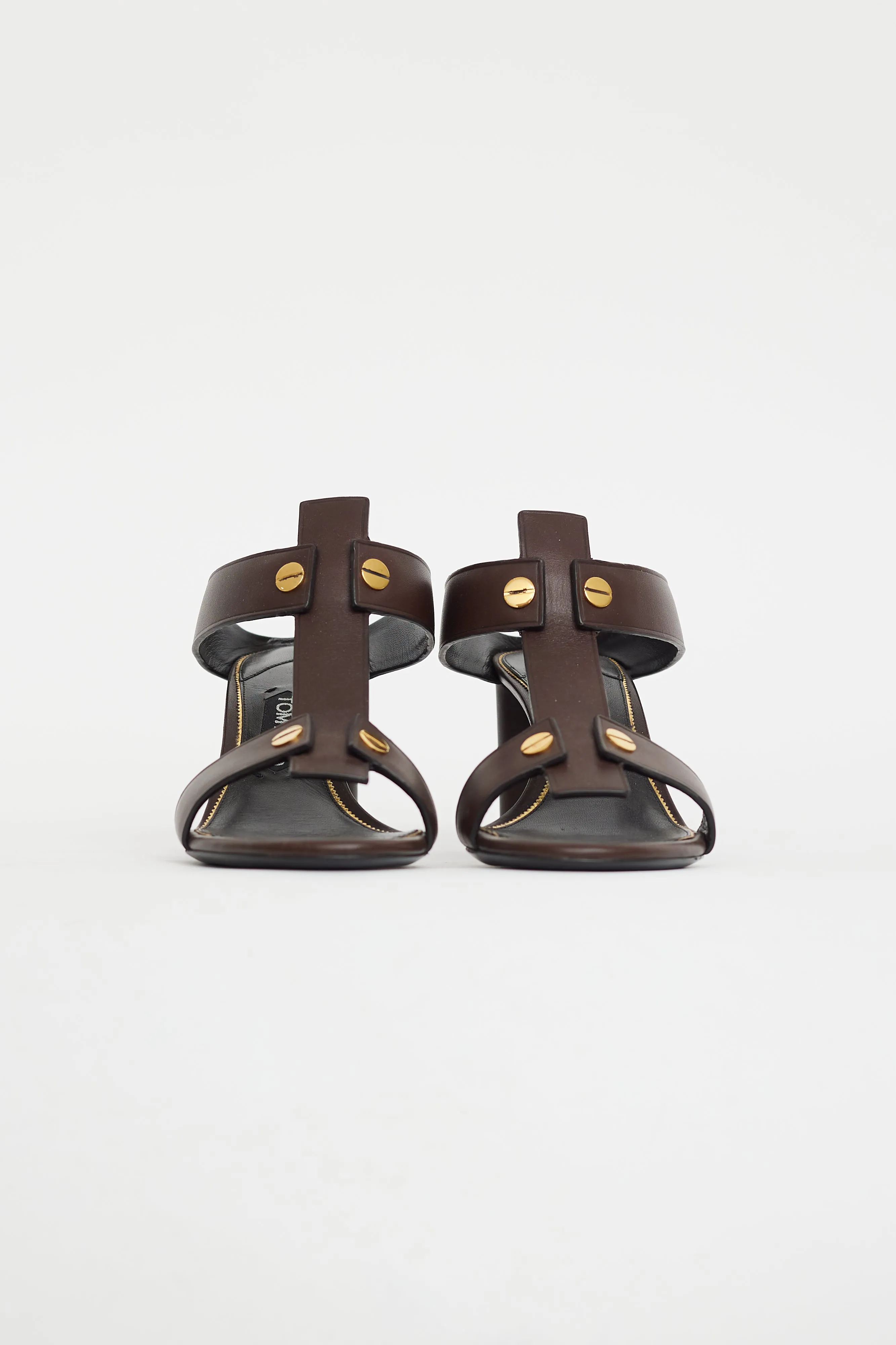 Brown & Gold Leather Sandal