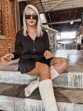 Call It What You Want Too - Satin Romper Dress