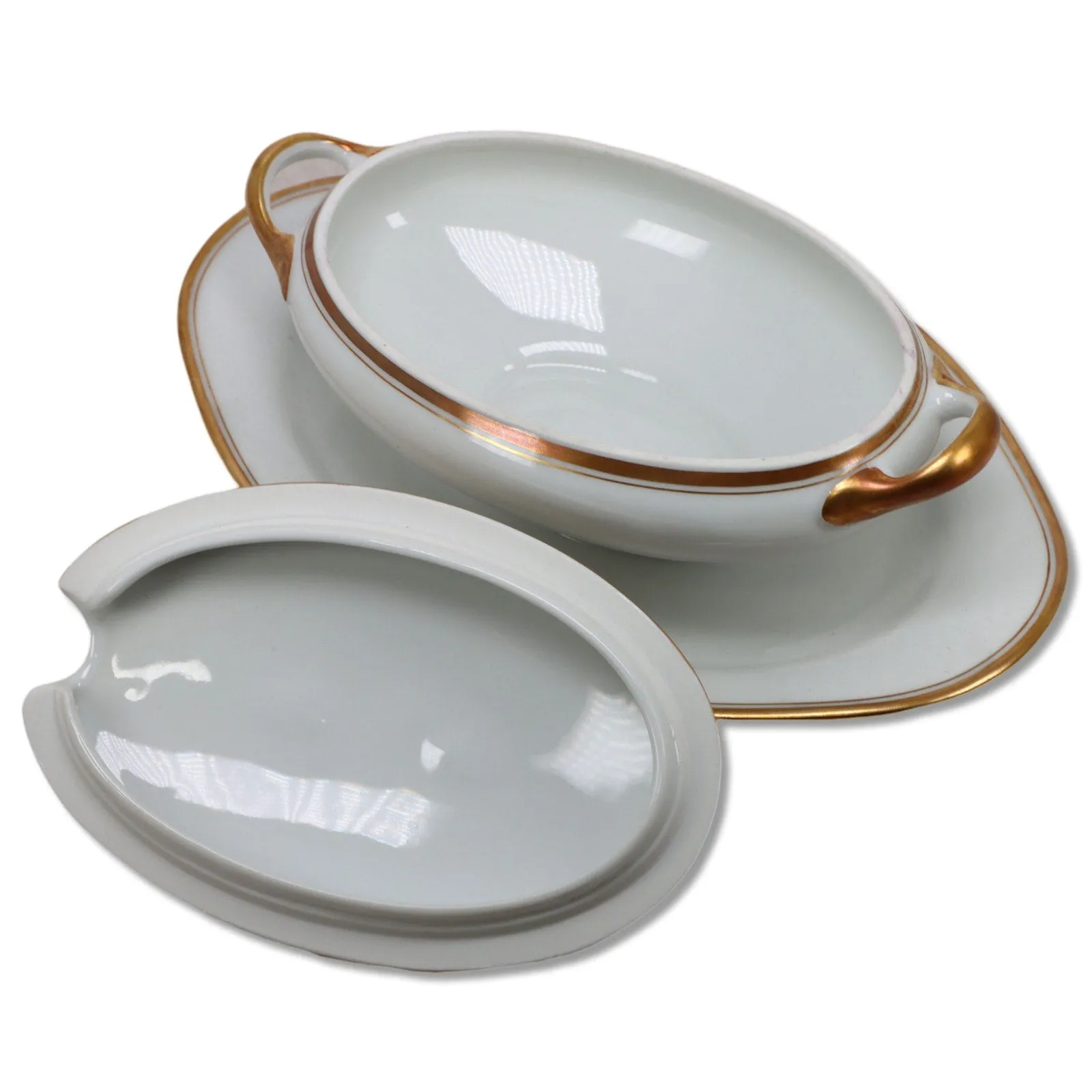 Elite Works Bawo & Dotter BWD60 Limoges Lidded Sauce Gravy Boat Antique