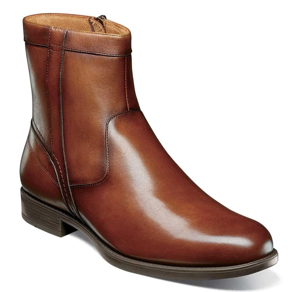 Florsheim Men's Midtown Plain Toe Zip Cognac