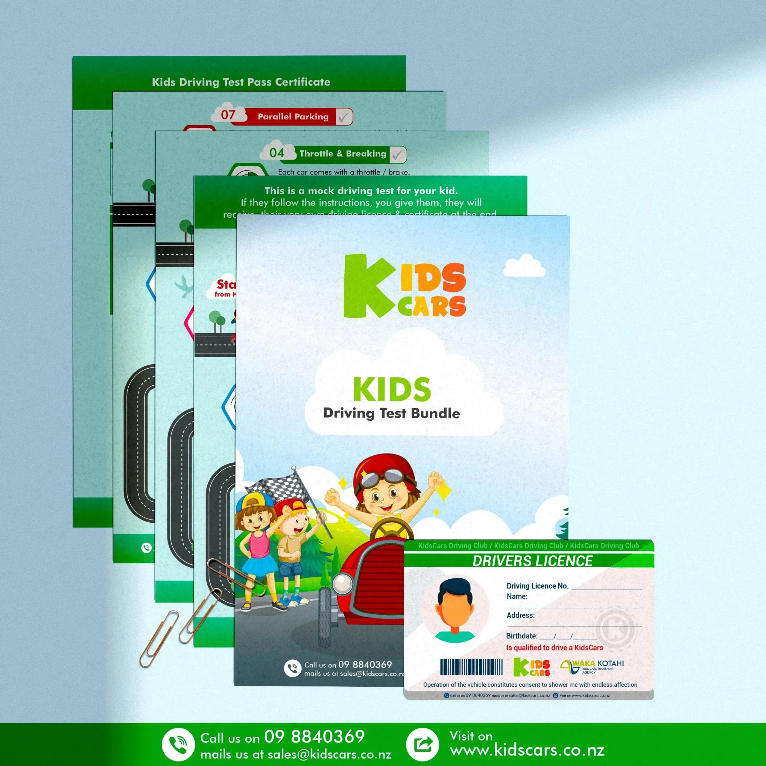 Kids Cars Driving Test & License Kit