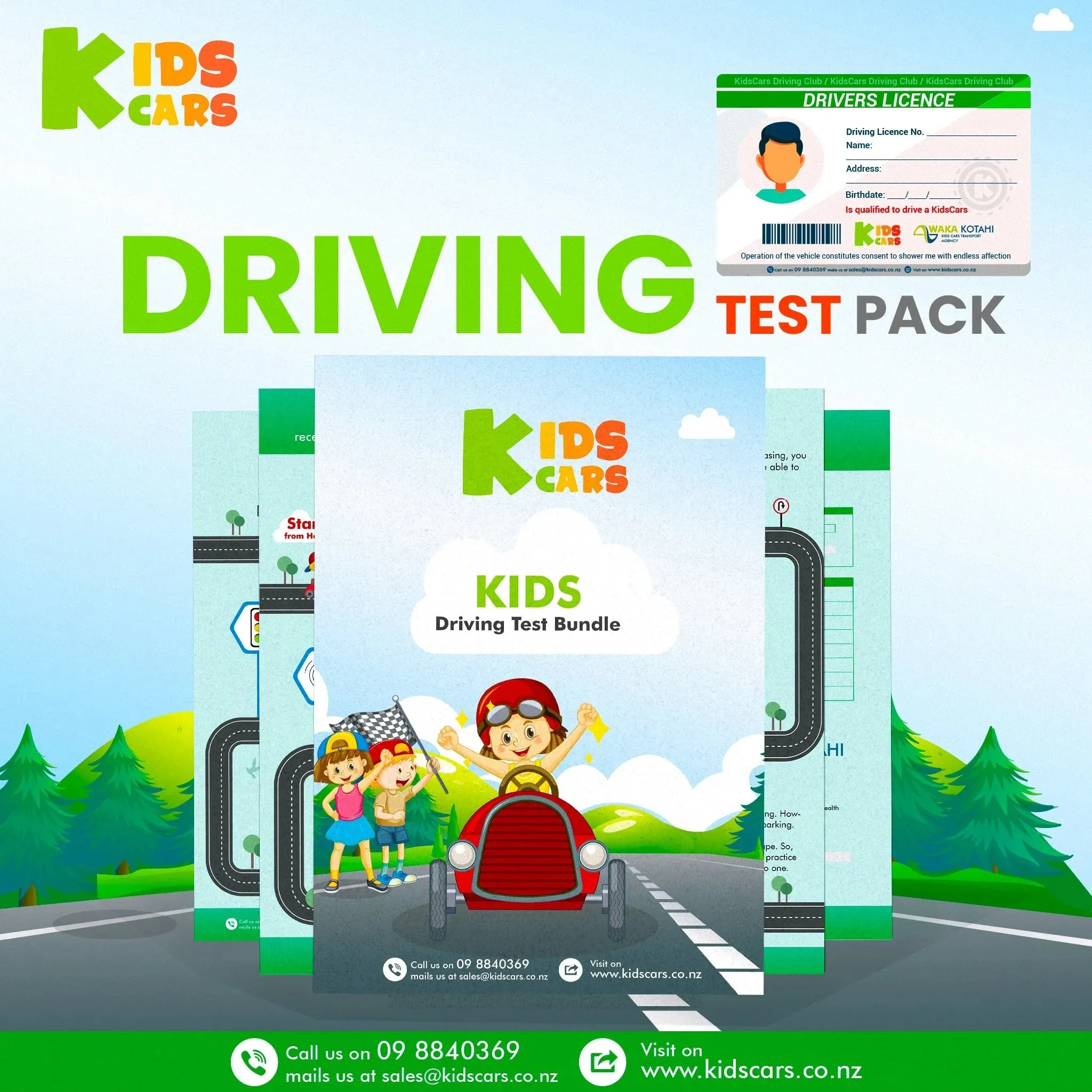 Kids Cars Driving Test & License Kit