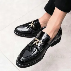 Men's Wedding Leather Loafers With Tassels