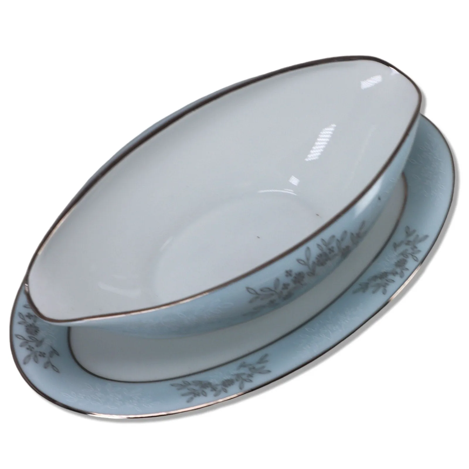 Noritake Blueridge 5858 Gravy Boat Blue White Japan Vintage 1950's