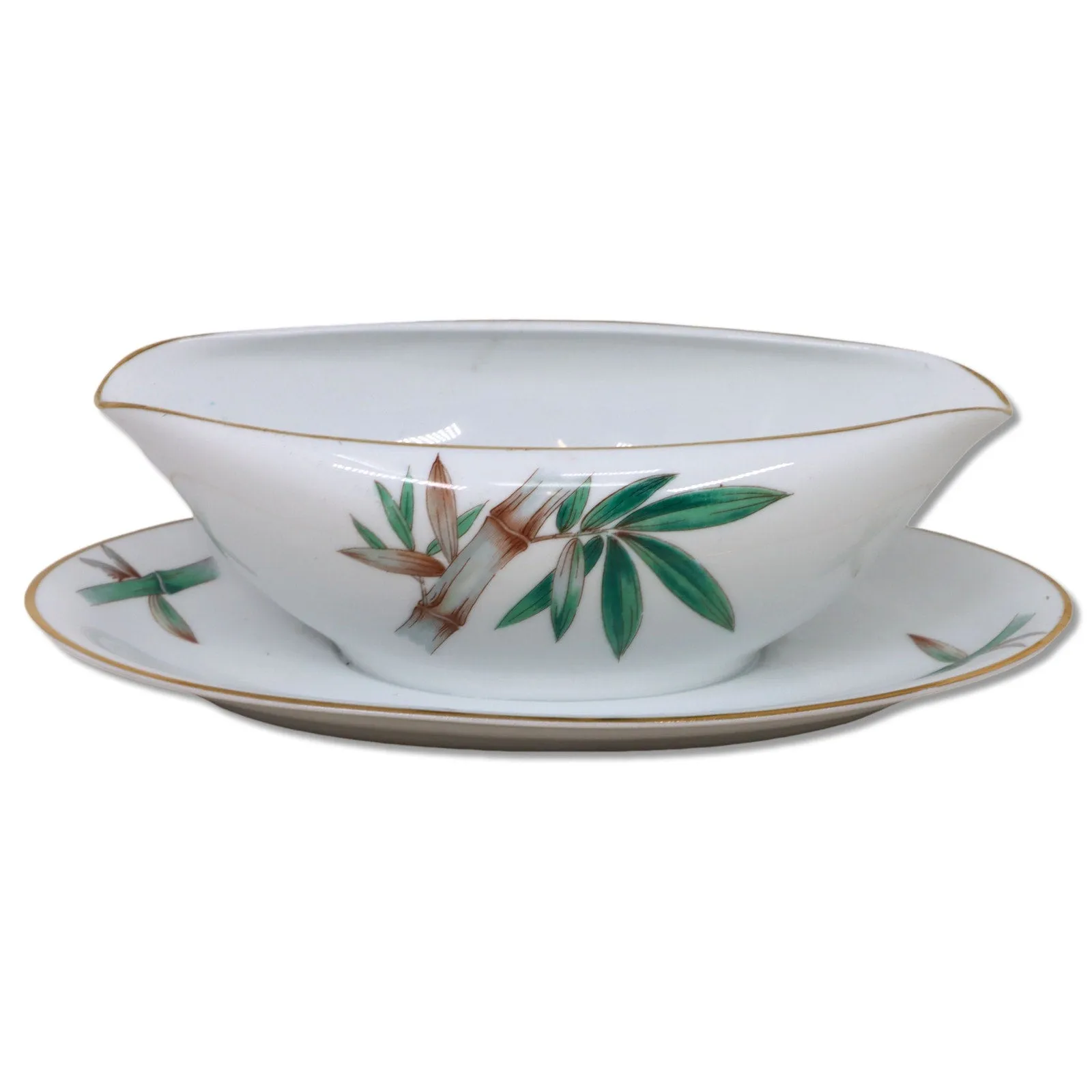 Noritake Canton 5027 Gravy Boat Bamboo Gold Trim Japan vintage 1950’s