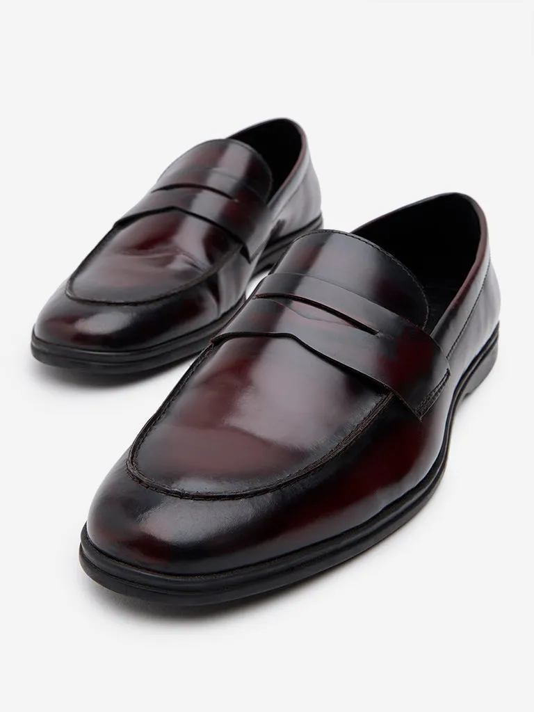 SOLEPLAY Brown Leather Formal Slip-On Shoes