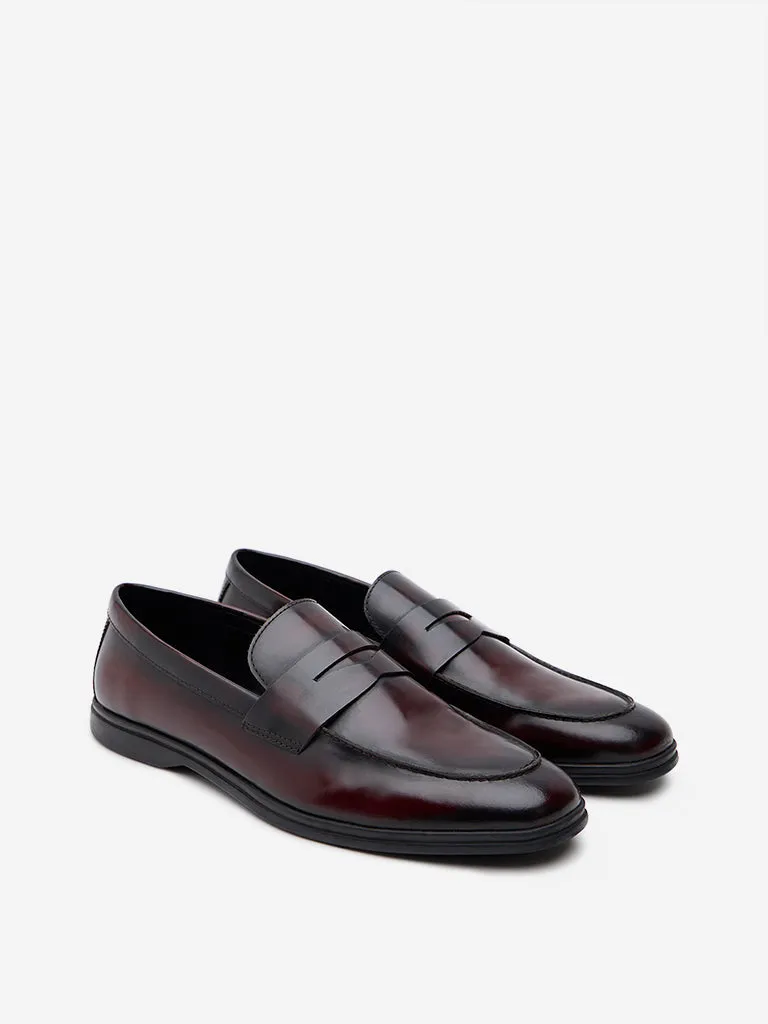 SOLEPLAY Brown Leather Formal Slip-On Shoes
