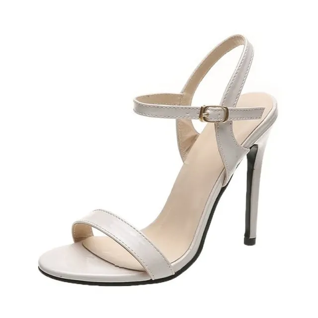Summer Women High Heels Sandals Open Buckle Strap